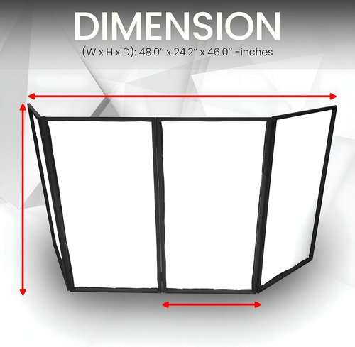 Pyle DJ Booth Foldable Cover Screen - Portable Event Facade with Stretchable Material | 48"x24.2"x46" White