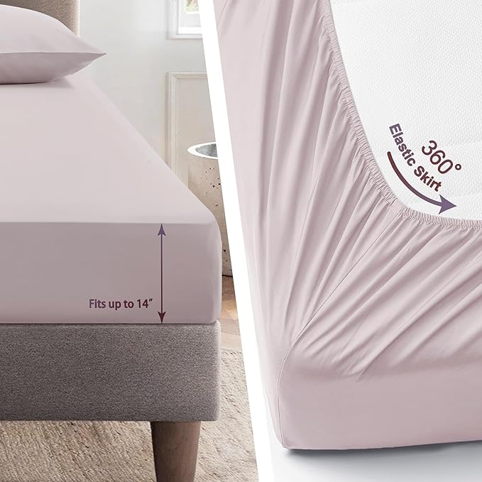Oli Anderson Queen Comforter Set, 7 Pieces Misty Pink Floral Seersucker Bed Comforter, Patchwork Reversible Bed in a Bag with Comforter, Sheets, Pillowcases & Shams (Misty Pink, Queen)