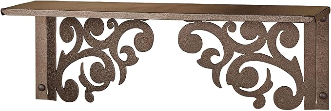 Touch of Class Noble Scrolls Metal Wall Shelf | Bronze | Scrolling Designs | Display Shelves for Bedroom, Living Room, Bathroom, Entryway, Office, Hallway