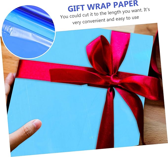 NOLITOY Colored Cellophane Wrap Roll for Flower Wrapping and Packaging Cut Transparent Packing Film for Bouquets Baskets and Craft Decoration Blue Tone