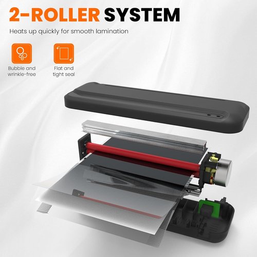 CAREGY 9-Inch Thermal Laminator Machine - Easy Document & Photo Lamination for Home & Office - Black