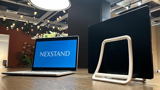 Nexstand K11 Vertical Laptop Stand for Desk,White Desktop Notebook Dock,Vertical Laptop Holder Space-Saving Organizer for All MacBook, Surface, Samsung, HP, Dell