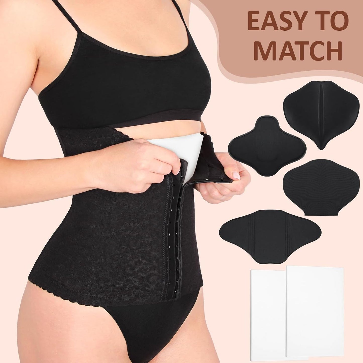 TrelaCo Lipo Foam Board Set - 6 Pcs BBL Lumbar Molder & Compression Ab Board | Black & White