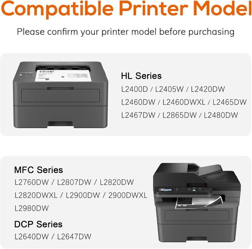 Brother TN830XL Toner & DR830 Drum Unit Replacement - High Yield for HL-L2460DW, MFC-L2820DW, DCP-L2640DW (2 Toner, 1 Drum)