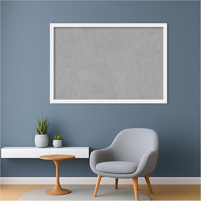 Amanti Art White Framed Magnetic Board 26x38 Large Vision Board for use with Magnets, 100% Metal Sheet to Display Items as Office Decor or for Home Organization in mudroom, Kitchen or Kids Room