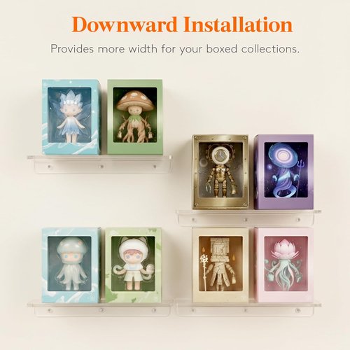 Lifewit Floating Shelves - 15" Clear Acrylic Wall Organizer for Perfume, Makeup & Decor | 6 Pack