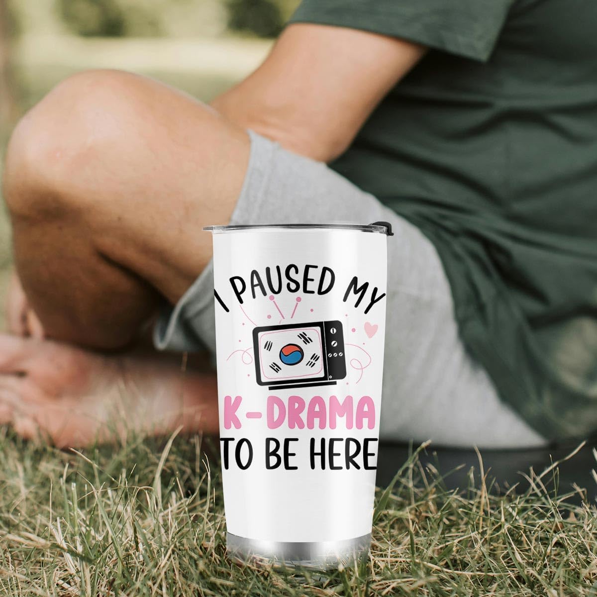 Skiennix K-Drama Tumbler - 20oz Insulated Gift for Women with Lid & Straw | Perfect for K-Pop Fans