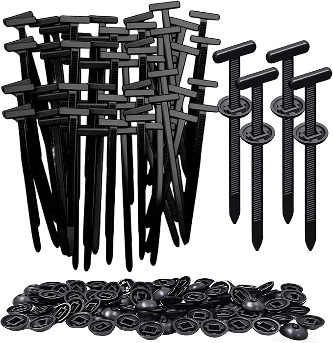 Nylon Universal Cable Tie Buckle, 2026 New Upgrade Heavy Duty Self-Locking Rivet Zip Ties Holder, Multifunctional Cable Tie Buckle for Car Daily Repair, Home, Office, Workshop (200 Pcs)