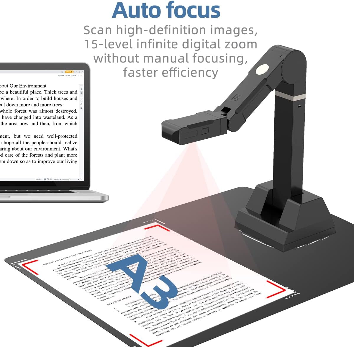Y213af Document Scanner - 21MP Ultra HD A3 Document Camera | Chromebook Compatible for Live Demos & Distance Learning