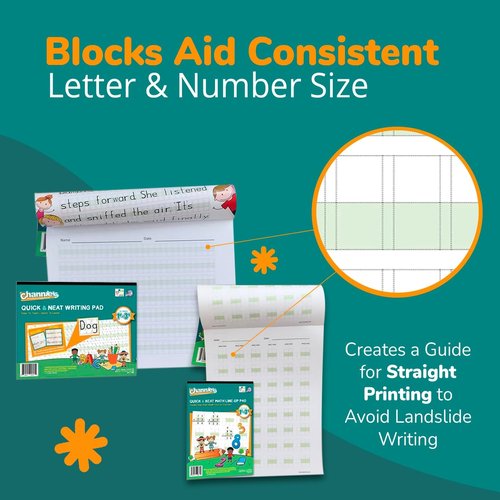 Channie’s Visual Math Workbooks - Cursive & Handwriting Bonus Pack of 5 | Grades 1-3 with Free Alphabet Card