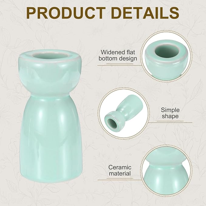 uxcell 2 Pack Candlestick Holder Bright Light Blue Ceramic Taper Candle Holder Candle Stand Holders Modern Style Decoration for Centerpiece Tabletops Anniversary