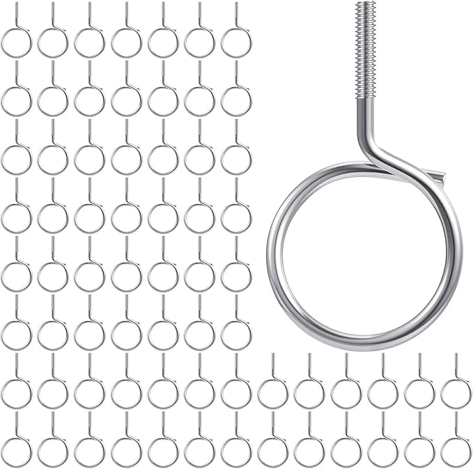 Yaocom 100 Pcs 1/4"-20 Machine Threaded Bridle Rings 2" Diameter Heavy Duty Bridle Wiring Rings Cable Hangers for Low Voltage Cable Pipe Management