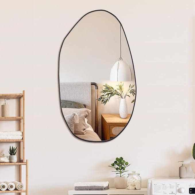 BOMINICA Irregular Wall Mirror Asymmetrical Mirror for Bathroom Living Room Entryway Bedroom, 19.5" x 33.5"