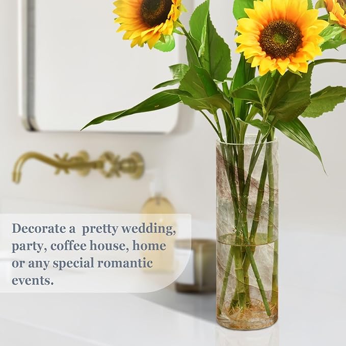 xmyzcd Beige Marble Vase Cylinder Vases Clear Plastic Flower Vase Easy to Clean for Centerpieces Homes Offices Kitchens