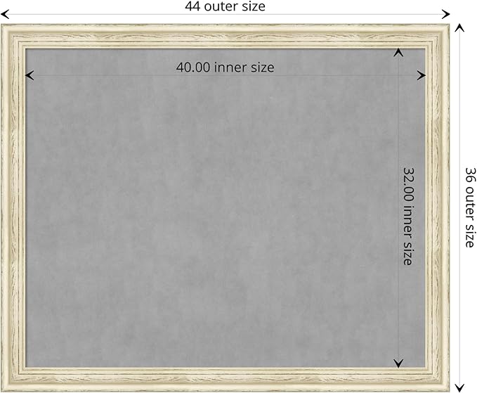Amanti Art White Framed Magnetic Board 36x44 X-Large Vision Board for use with Magnets, 100% Metal Sheet to Display Items as Office Decor or for Home Organization in mudroom, Kitchen or Kids Room