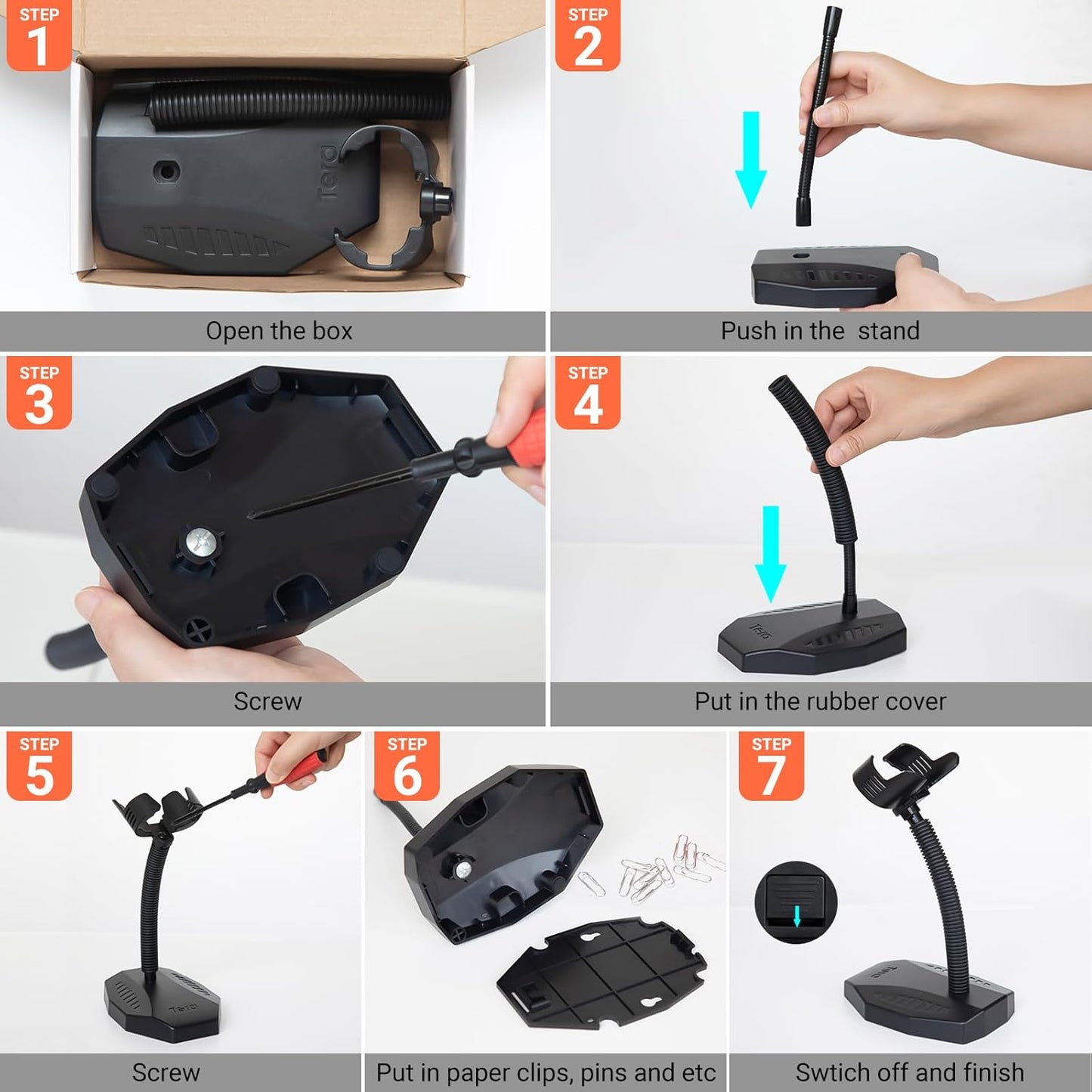 Tera Barcode Scanner Stand - Adjustable Wall Mount Holder with Compartment for Retail & Logistics