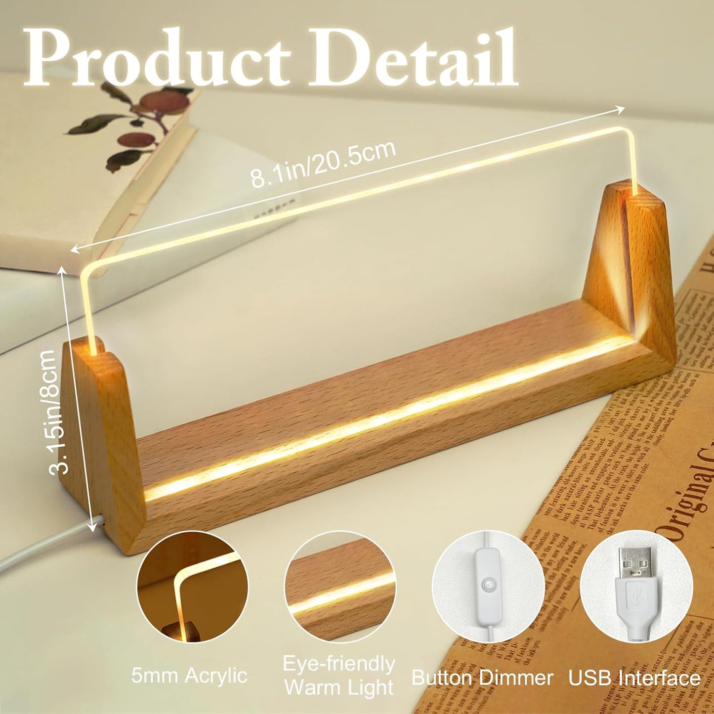 Skiennix Personalized Light-Up Acrylic Desk Name Plate - Custom Office Gift for Boss, Coworkers & Teachers