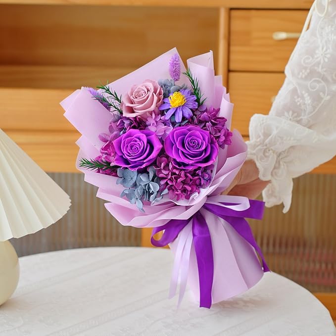 Forever Flower,Flowers for Delivery,Roses Bouquet Lasting for 3 years,Birthday Flowers,Sympathy Flowers,Gifts for Her Women Mom Grandma Wife Friends