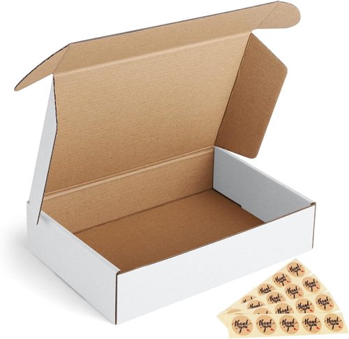 Eupako Shipping Boxes - Small 9x6x2 Corrugated Cardboard - 25 Pack White Mailing Boxes for Small Business