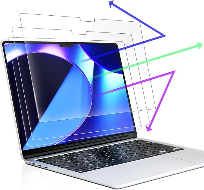 Peslv 3-Pack Anti Blue Light Screen Protector for MacBook Pro 14 Inch(2021-2025, M1, M2, M3, M4, M5), 14.2" Mac Laptop Glare Filter Uv Blocker Shield Cover Eye Protection Film
