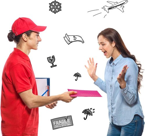 Metronic Bubble Mailers - 6x10 Pink Padded Envelopes | 600 Pack for Secure Mailing of Small Items