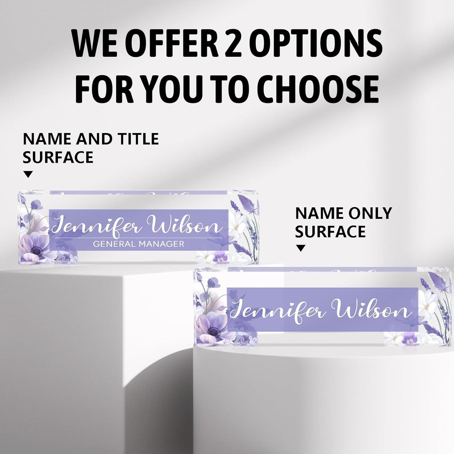 Skiennix Personalized Name Plate for Desk - Stylish Acrylic Office Decor | Perfect Employee Appreciation Gift
