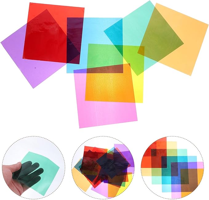LALAFINA 84 Sheets Colored Cellophane Sheets for DIY Crafts Transparent Decorative Wraps with Vibrant Colors Paper for Candy and Handmade Projects