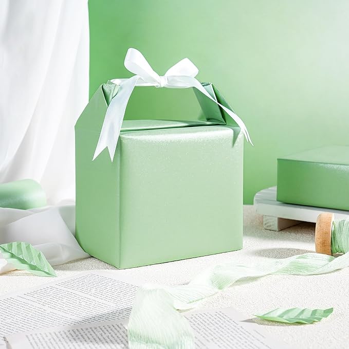 RUSPEPA Sage Green Matte Wrapping Paper, Mini Roll, Green Solid Color Pearly-luster Paper Perfect for Easter, Birthday, Wedding, Baby Shower, Christmas, DIY Bouquet, 17 Inches X 32.8 Feet