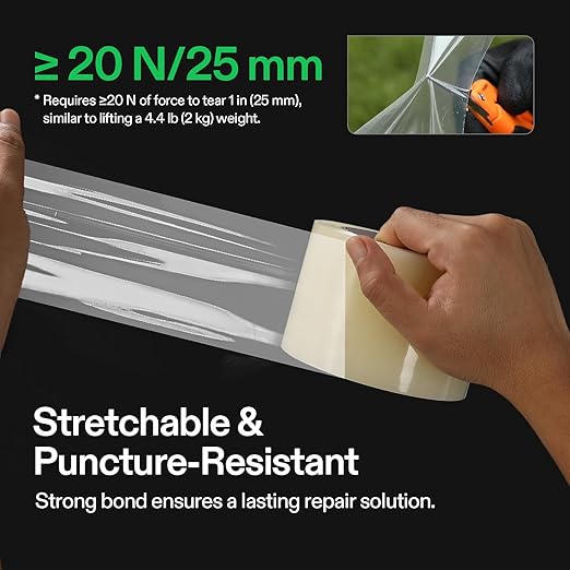 VIVOSUN Greenhouse Repair Tape, 6.3 mil 3" x 108' Weatherproof Clear Poly Patch Tape, Heavy Duty Greenhouse Sheeting Coverings Film Tape for Plastic Sheeting and Tents