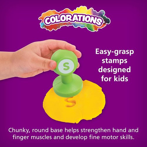 Colorations Alphabet Dough Stampers Set - 26 Lowercase Letter Stamps for Kids | Fun ABC Learning & Creative Play