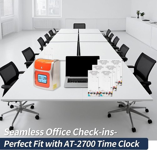 Allied Time USA AT-2700 Time Cards - 300 Pack Double-Sided Employee Punch Cards for Attendance Tracking