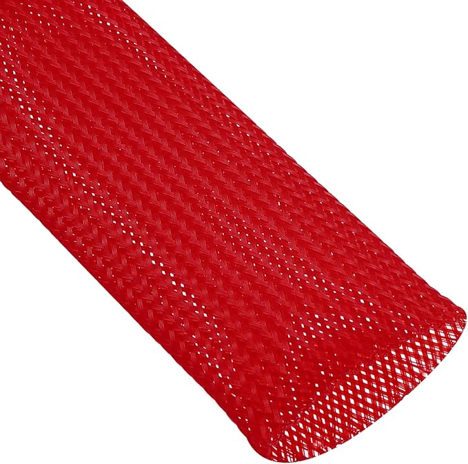 uxcell Expandable Sleeving, 2-inch 25ft Cable Sleeve, Red