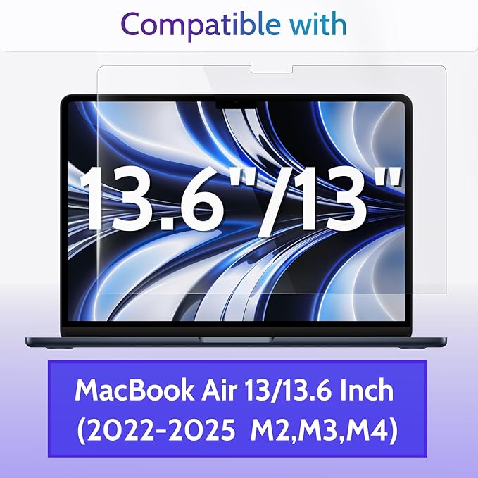 Peslv 3-Pack Anti Blue Light Screen Protector for MacBook Air 13.6/13 Inch (2022-2025, M2 M3 M4 Chip), 13.6inch Mac Laptop Glare Filter Uv Blocker Shield Cover Eye Protection Film