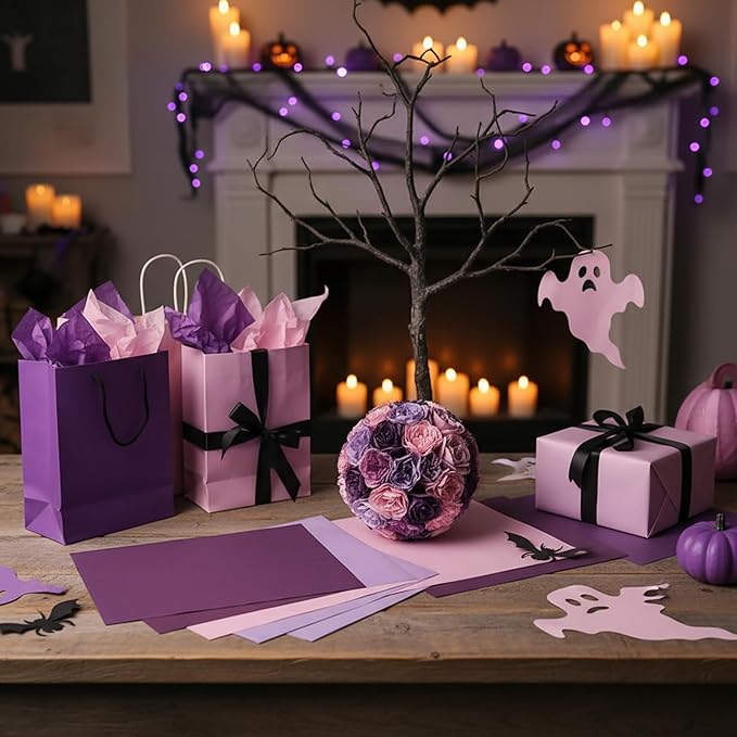 Qilery 500 Sheets Lavender Purple Tissue Paper Bulk for Gift Bags Flower Wrapping 15 x 20 Inch Acid Free Packaging Lavender Paper Sheets for Christmas Decoration DIY Crafts, Wedding, Party, Shipping