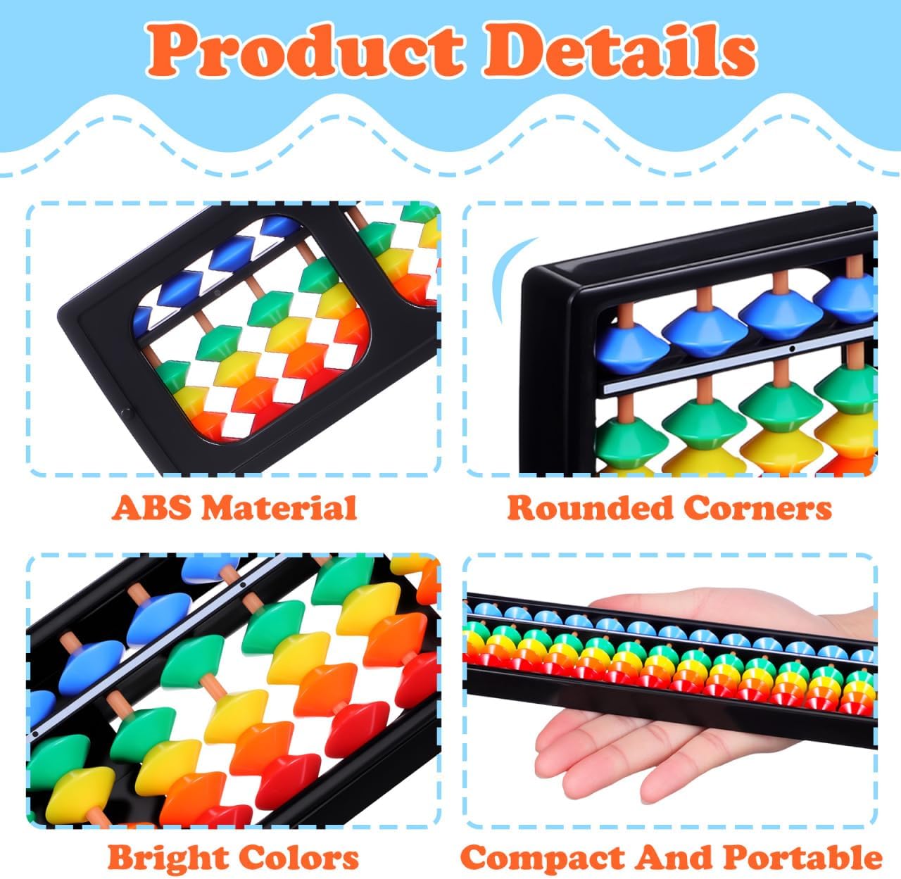 Toddmomy Abacus Soroban - 17-Digit Plastic Beads Math Learning Tool for Kids & Adults