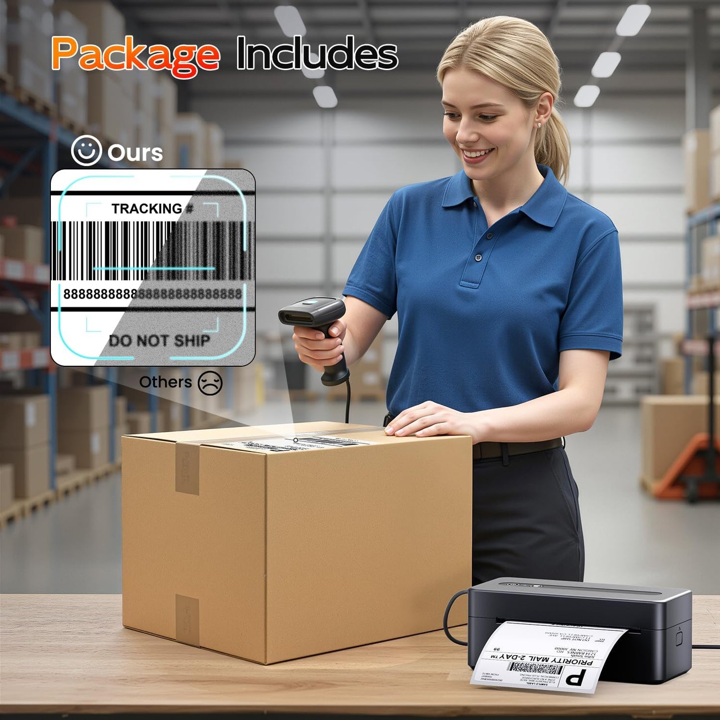 TATTMUSE Bluetooth Thermal Label Printer - Commercial Grade 4x6 Shipping Labels | Wireless Compatibility with iOS, Android, Windows, Mac