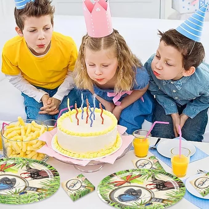 40Pcs Bug Party Decorations Insect Baby Shower Plates and Napkins Set Supplies Favors Bug Birthday Party Decorations