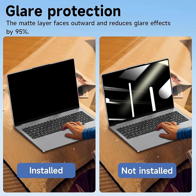 LUSA DESIGN Laptop Privacy Screen 16 Inch, Laptop Screen Privacy Shield 16:10 Aspect Ratio Anti-Glare Blue Light Computer Monitor Protector,