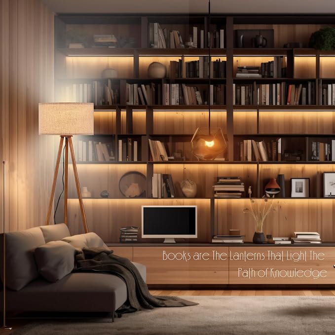 Wood Tripod Floor Lamp for Bedroom, Farmhouse Wooden Floor lamp with 3 Color Temparature LED Bulb for Living Room, Office, Footswitch,ETL Listed/Brown Wood Color