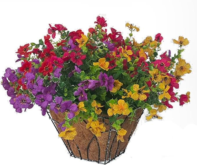 Faux Flower Daisy with Eucalyptus Leaves Fake Plants Greenery Boxwood Outdoor Indoor Garden Home Decoration Porch Patio (Mix)