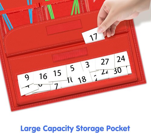 Counting Caddie | Place Value Pocket Chart for Kindergarten - 210 Straws & 30 Number Cards Included