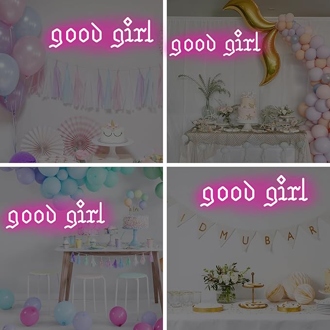 Good Girl neon sign, Good girl Romance club, Book lover, gift for girl, home bedroom decor, nursery wall decor, Dark Romance, gothic decor, Midwest Princess Tour Decoration, Christmas WlW Pride Gifts