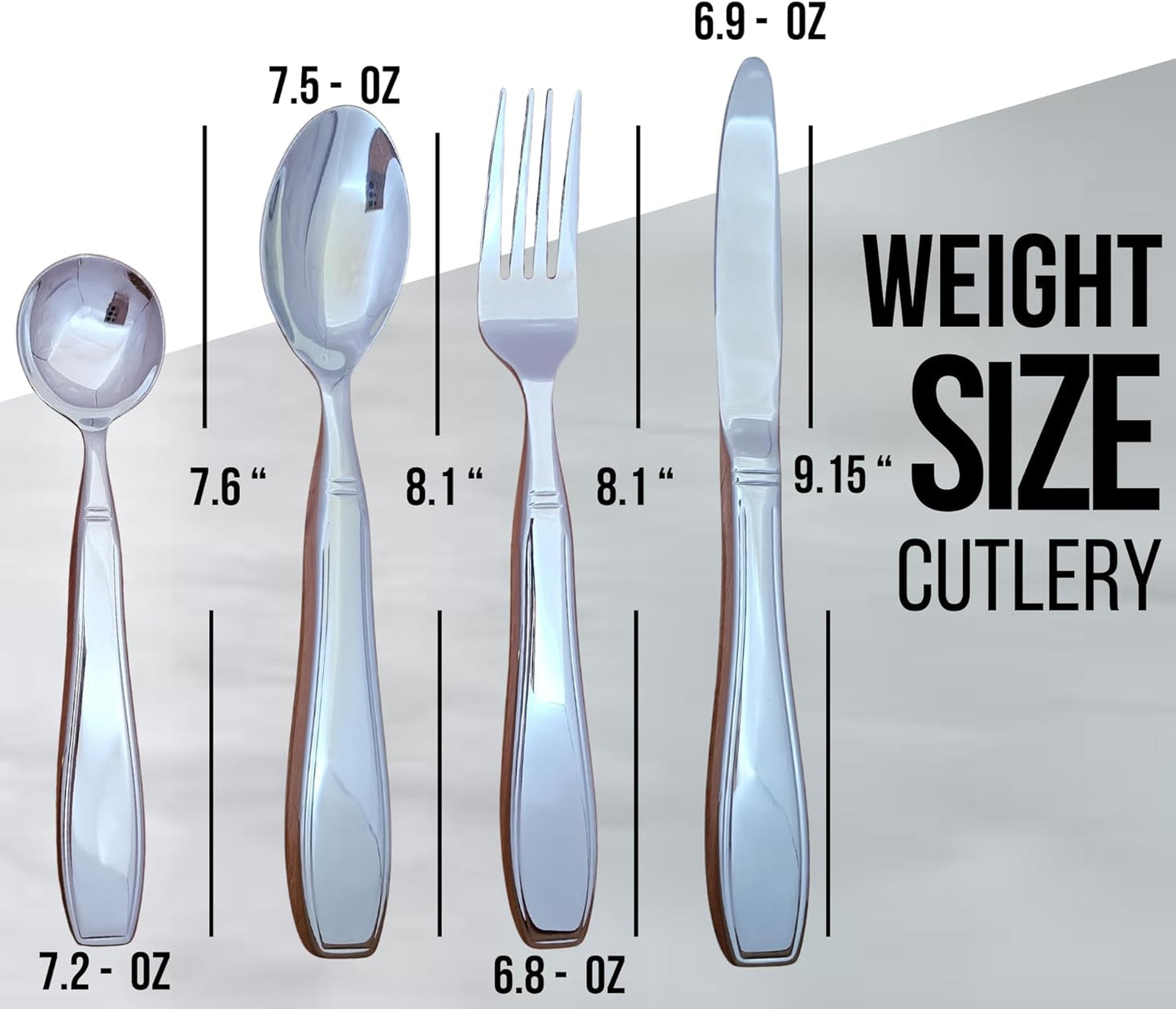 Skiennix Weighted Silverware - Ergonomic Heavy Utensils for Hand Tremors | Ideal for Parkinson's & Arthritis