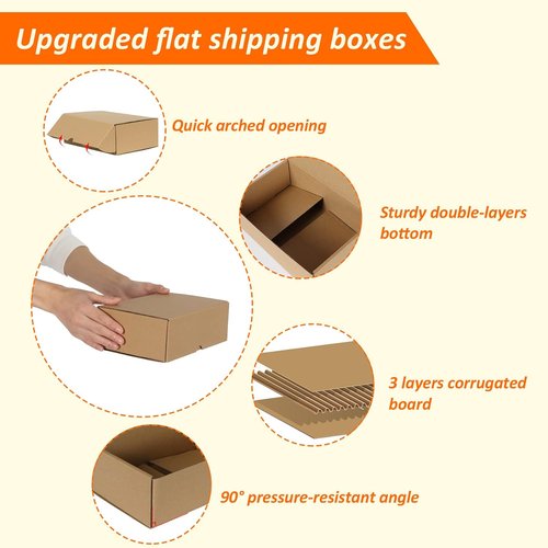 HORLIMER Shipping Boxes - 9x6x3 Inches, Set of 25 Brown Corrugated Cardboard Mailers