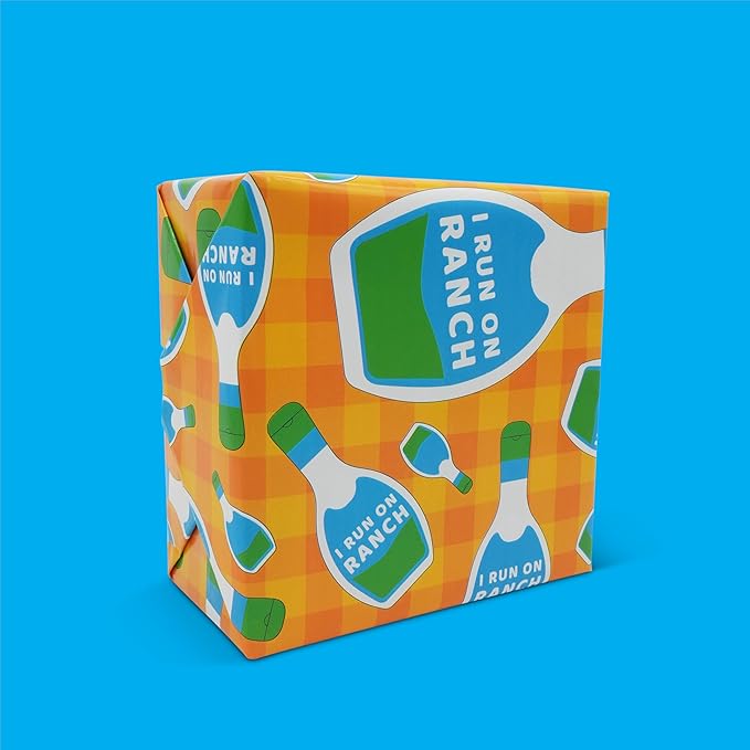 GOOFBALLS Hilarious Wrapping Paper Roll – Funny Gift Wrap for Birthdays, Holidays, White Elephant, Gag Gifts - Ranch Dressing