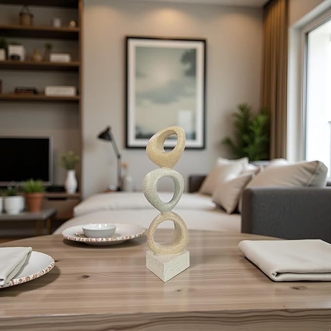 Abstract Modern Ribbon Decorative Sculpture, Knot Sculptures,Home Decor,Coffee Table Statues,Dining Living Room Desk Decor,Shelf Decoration (with Spots-A)
