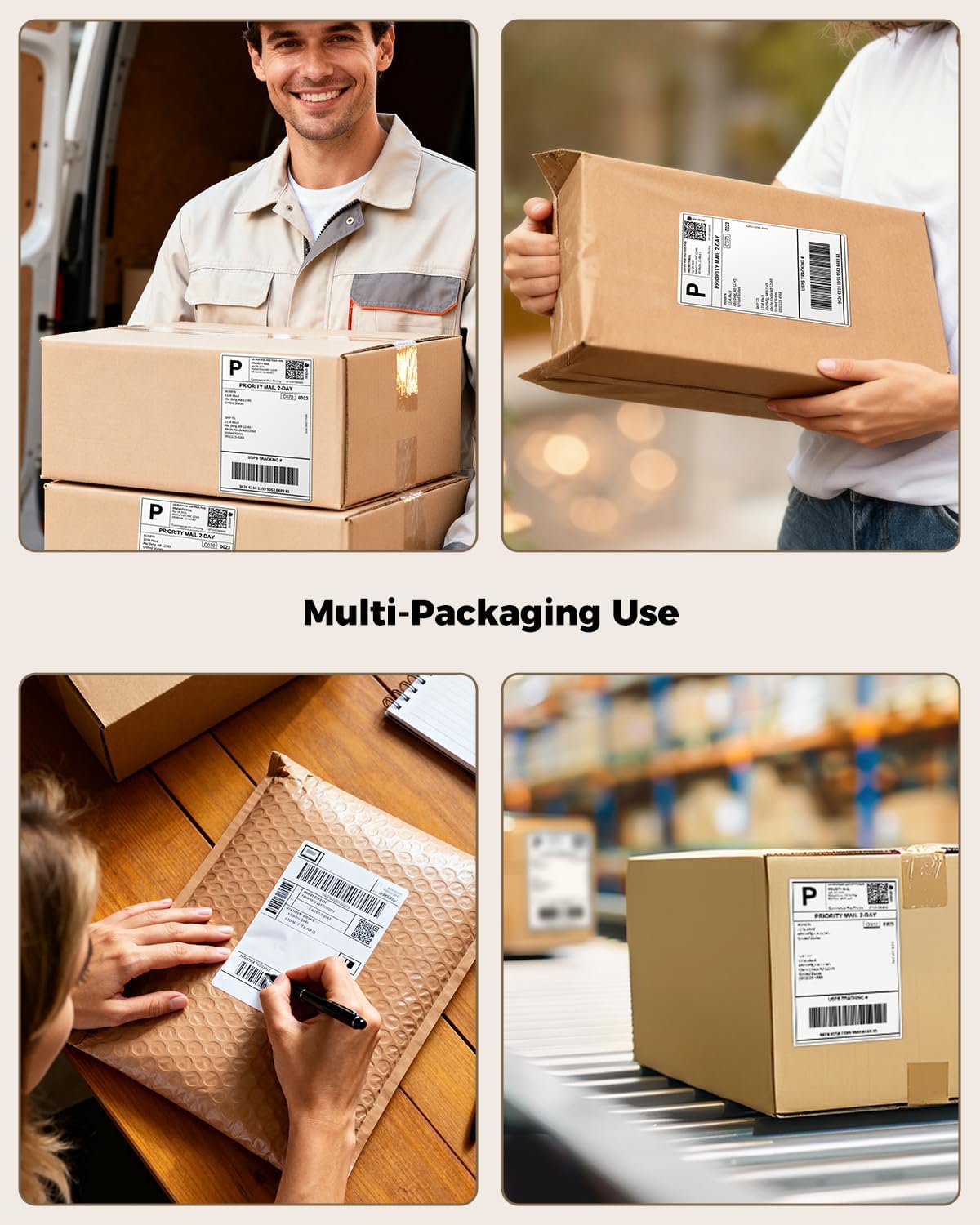 SVANTTO 4x6 Thermal Labels - Strong Adhesive Perforated Shipping Labels | 500 Pcs for Mailing