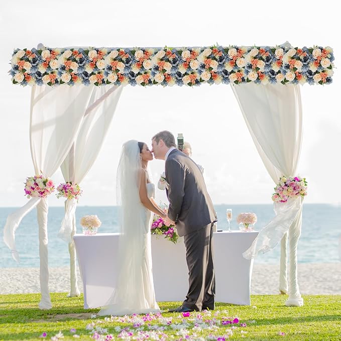 Flower Centerpieces for Tables - 10 Pack Wedding Arch Artificial Flowers Grey Arrangements Center Piece for Reception, Living Room, Kitchen, Dining Table Runner Decorations