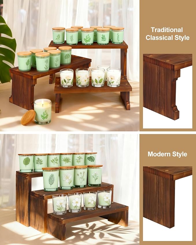 3 Tier Table Top Plant Stand, Flower Shelf Holder Rack, 5.9" Wood Display Stand for Window Sill,Desktop,Small Countertop Succulent Stand,Kitchen Spice Rack, Vendor Event Party Dessert Cupcake Stand