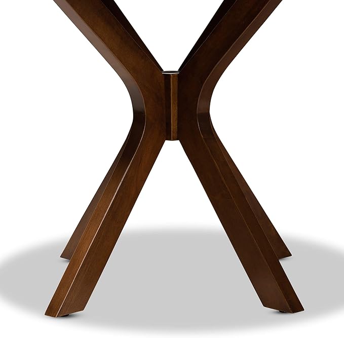 Baxton Studio Kenji Modern and Contemporary Walnut Brown Finished 35-Inch-Wide Round Wood Dining Table